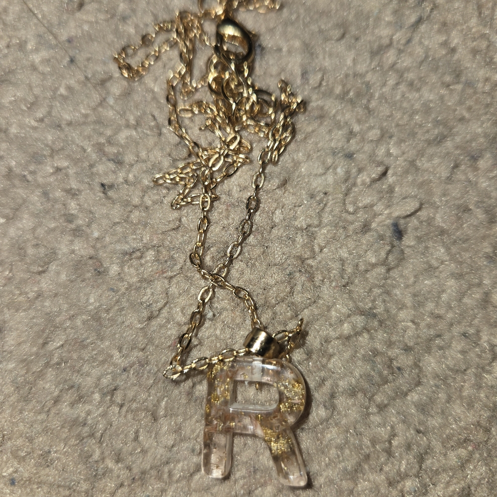 Light Pink Initial 'R' Pendant Necklace